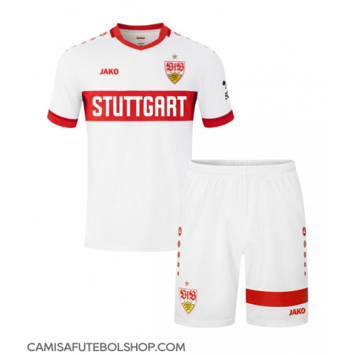 Camisa de time de futebol Stuttgart Replicas 1º Equipamento Infantil 2024-25 Manga Curta (+ Calças curtas)
